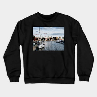 Boats at Bristol Harbour, England Crewneck Sweatshirt